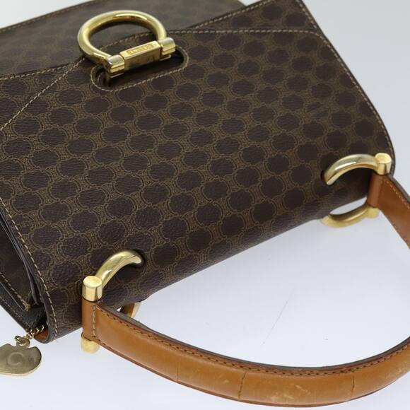 CELINE Macadam Canvas Hand Bag Pvc Brown - Picture 6 of 13